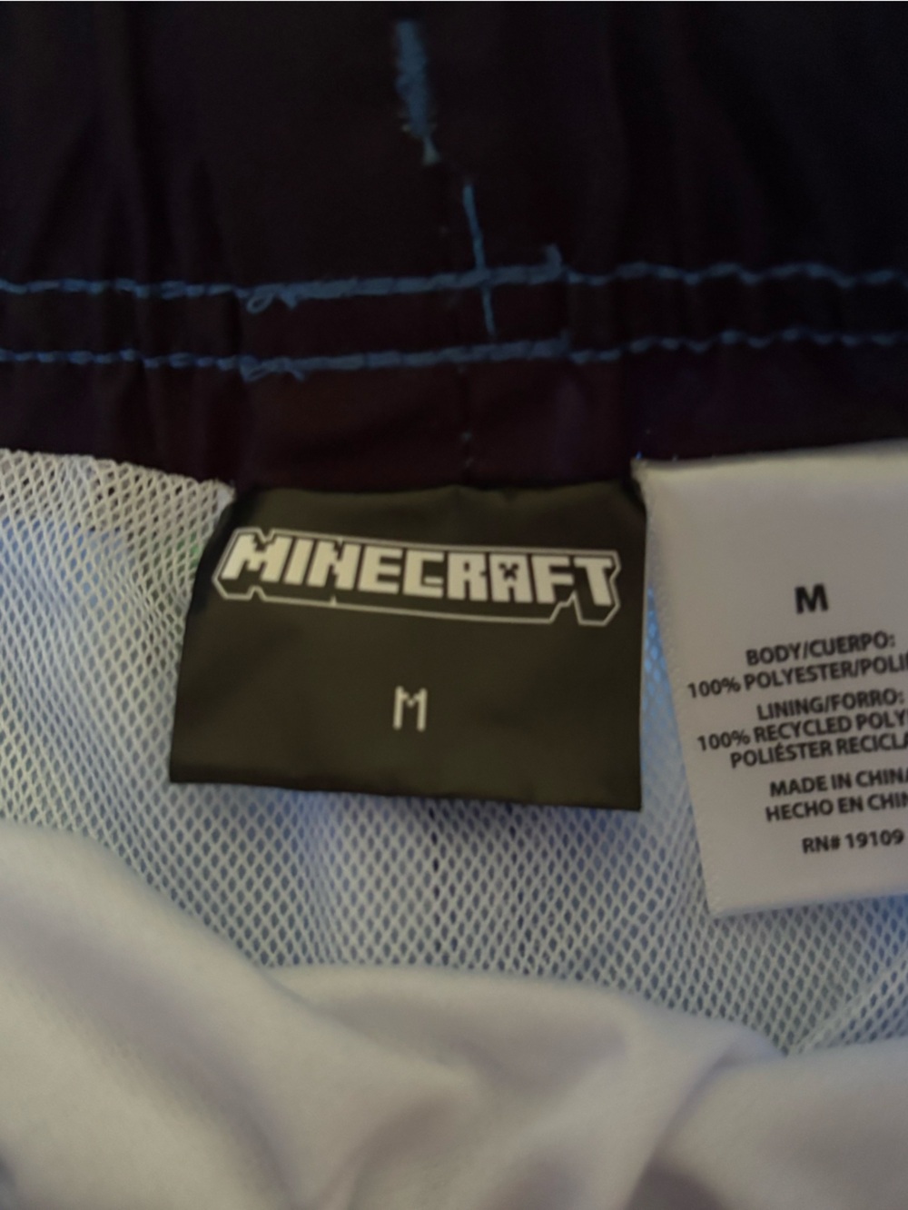 Minecraft Boys Blue Swim Trunks with Green Creepers - Size Medium - NEW - Picture 3 of 6